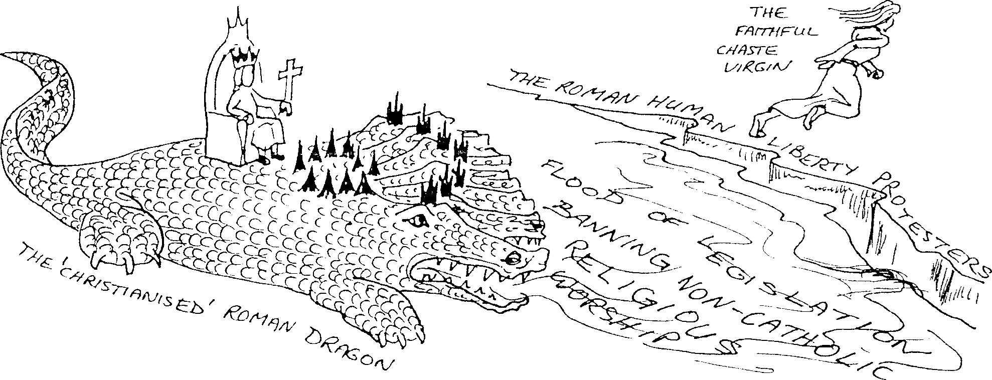 The false Christians now revealed as pagan (ie the dragon) try to remove the true Christians